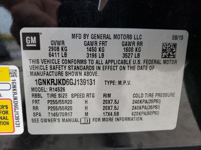 Photo 10 from auction – 2016 CHEVROLET TRAVERSE L with VIN 1GNKRJKD6GJ139131
