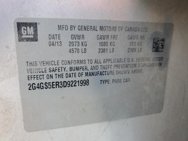 Photo 10 from auction – 2013 BUICK REGAL PREM with VIN 2G4GS5ER3D9221998
