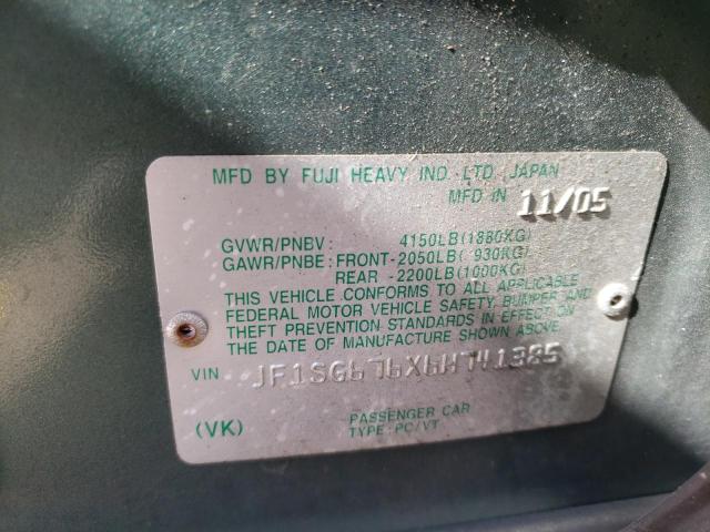 Photo 10 from auction – 2006 SUBARU FORESTER 2 with VIN JF1SG676X6H741385