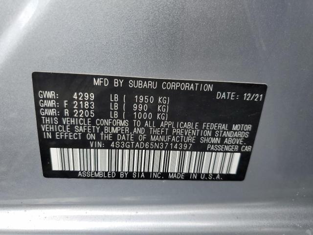 Photo 10 from auction – 2022 SUBARU IMPREZA PR with VIN 4S3GTAD65N3714397
