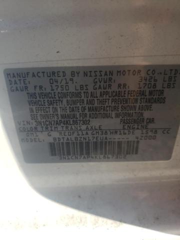Photo 10 from auction – 2019 NISSAN VERSA S with VIN 3N1CN7AP4KL867302