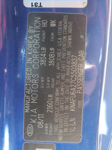 Photo 10 from auction – 2012 KIA FORTE EX with VIN KNAFU6A27C5503837