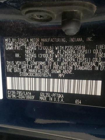 Photo 10 from auction – 2011 TOYOTA SIENNA XLE with VIN 5TDDK3DC3BS018574