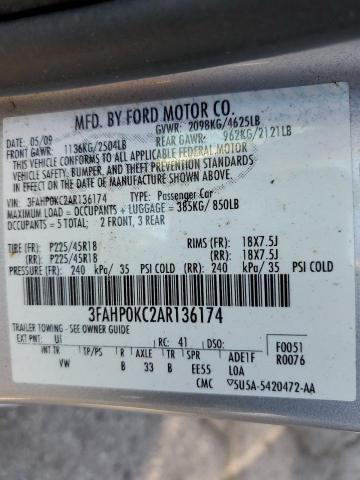 Photo 10 from auction – 2010 FORD FUSION SPO with VIN 3FAHP0KC2AR136174
