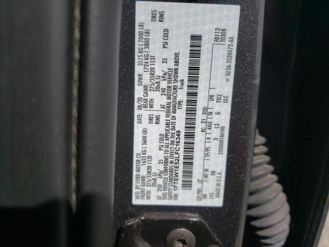 Photo 10 from auction – 2020 FORD F150 SUPER with VIN 1FTEW1E52LFC16349