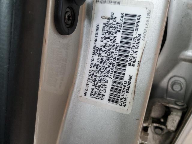 Photo 10 from auction – 2003 TOYOTA COROLLA MA with VIN 2T1KR32E33C118921