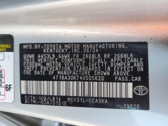 Photo 10 from auction – 2004 TOYOTA CAMRY SE with VIN 4T1BA30K74U505620