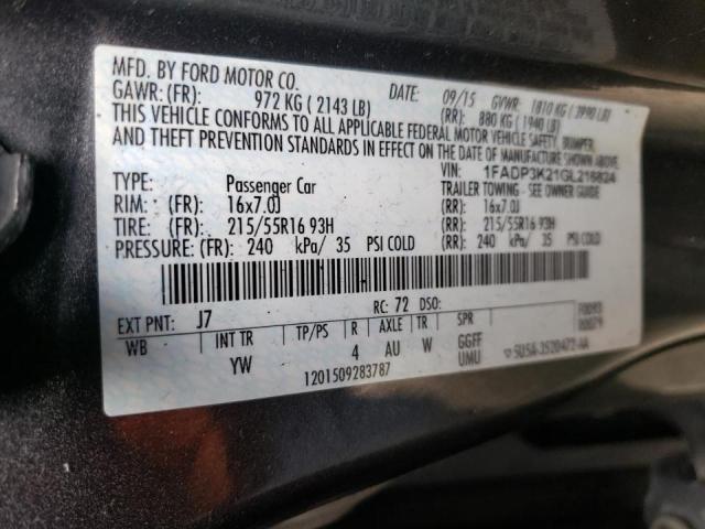 Photo 10 from auction – 2016 FORD FOCUS SE with VIN 1FADP3K21GL216824