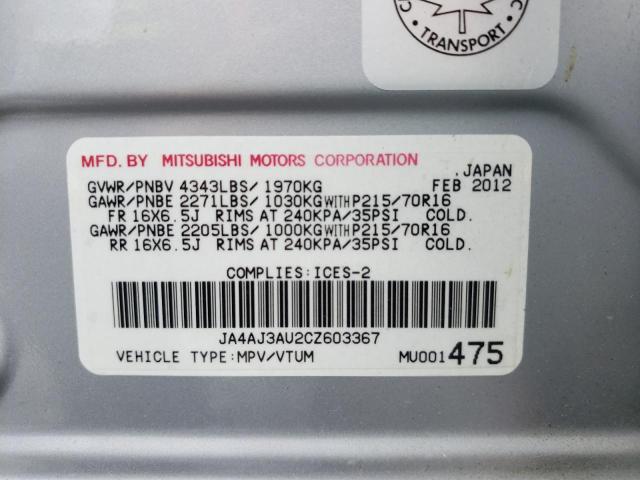 Photo 10 from auction – 2012 MITSUBISHI RVR SE with VIN JA4AJ3AU2CZ603367