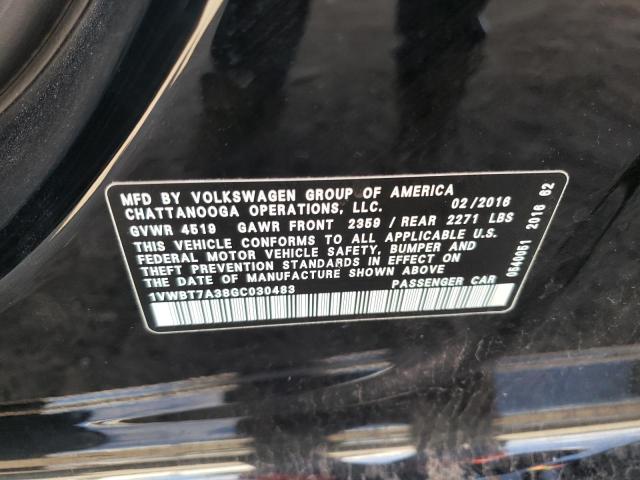 Photo 10 from auction – 2016 VOLKSWAGEN PASSAT with VIN 1VWBT7A38GC030483