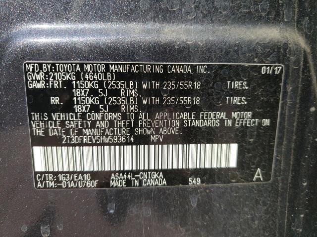 Photo 10 from auction – 2017 TOYOTA RAV4 LIMIT with VIN 2T3DFREV5HW593614