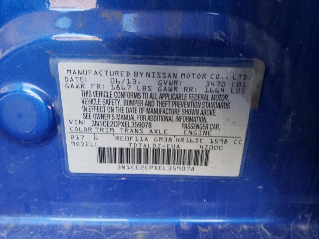 Photo 10 from auction – 2014 NISSAN VERSA NOTE with VIN 3N1CE2CPXEL359078