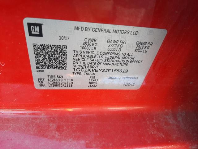 Photo 10 from auction – 2018 CHEVROLET SILVERADO with VIN 1GC1KVEY3JF155019