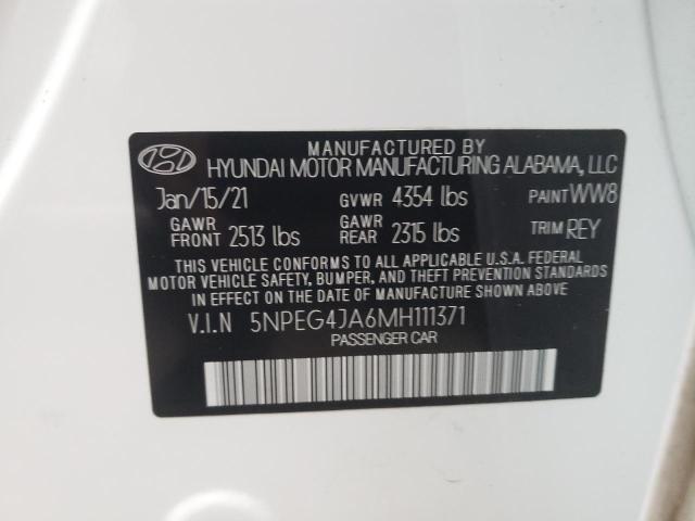 Photo 10 from auction – 2021 HYUNDAI SONATA SE with VIN 5NPEG4JA6MH111371