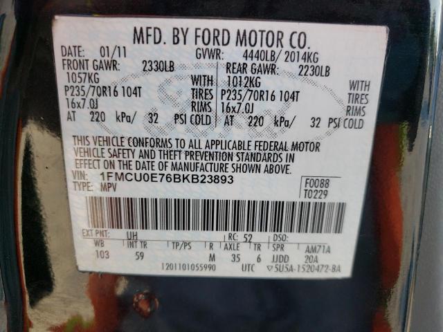 Photo 10 from auction – 2011 FORD ESCAPE LIM with VIN 1FMCU0E76BKB23893