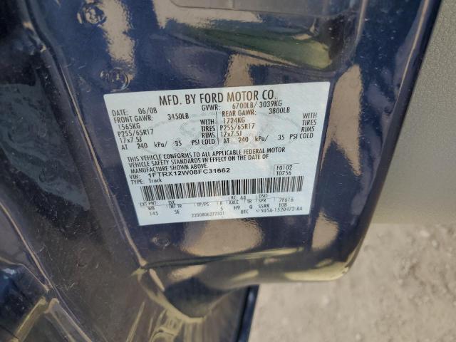 Photo 10 from auction – 2008 FORD F150 with VIN 1FTRX12W08FC31662