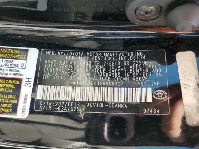 Photo 10 from auction – 2009 TOYOTA CAMRY BASE with VIN 4T4BE46K19R098327