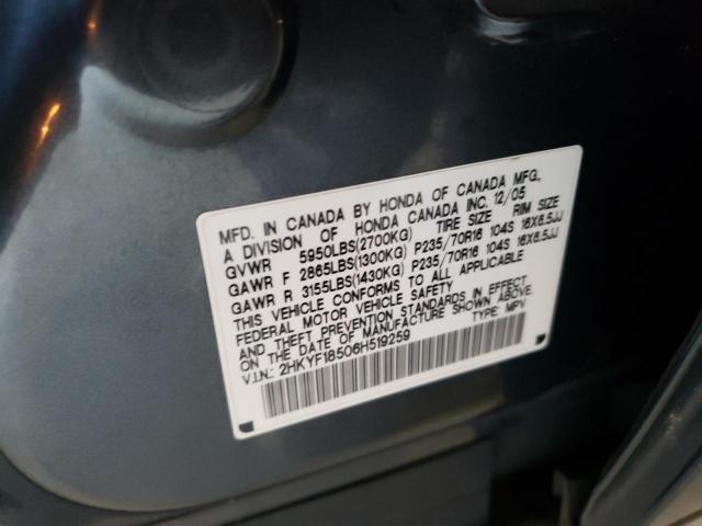 Photo 10 from auction – 2006 HONDA PILOT EX with VIN 2HKYF18506H519259