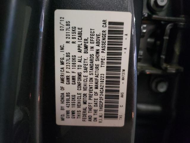 Photo 10 from auction – 2012 HONDA ACCORD LX with VIN 1HGCP2F34CA218223