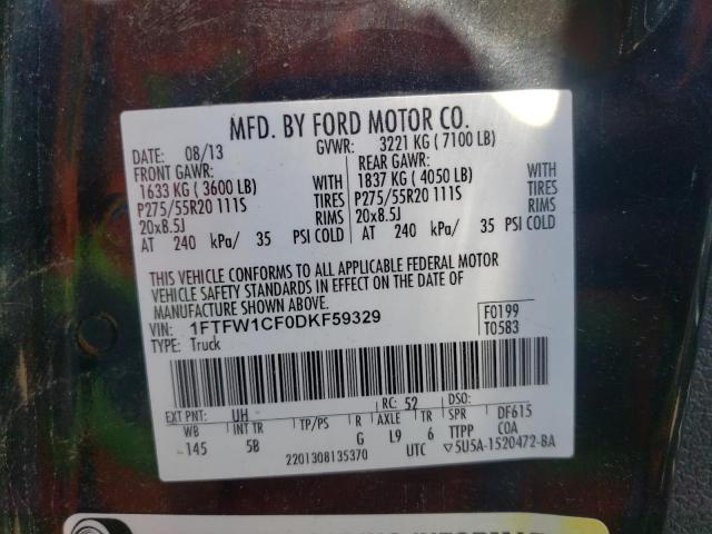 Photo 10 from auction – 2013 FORD F150 SUPER with VIN 1FTFW1CF0DKF59329