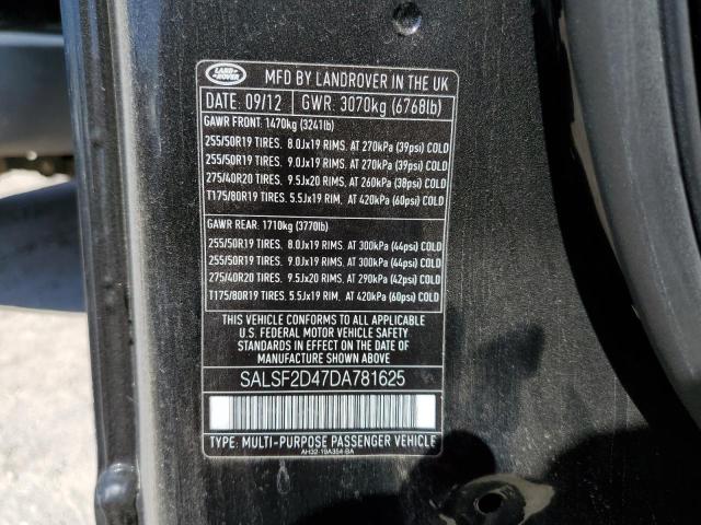 Photo 10 from auction – 2013 LAND ROVER RANGE ROVE with VIN SALSF2D47DA781625