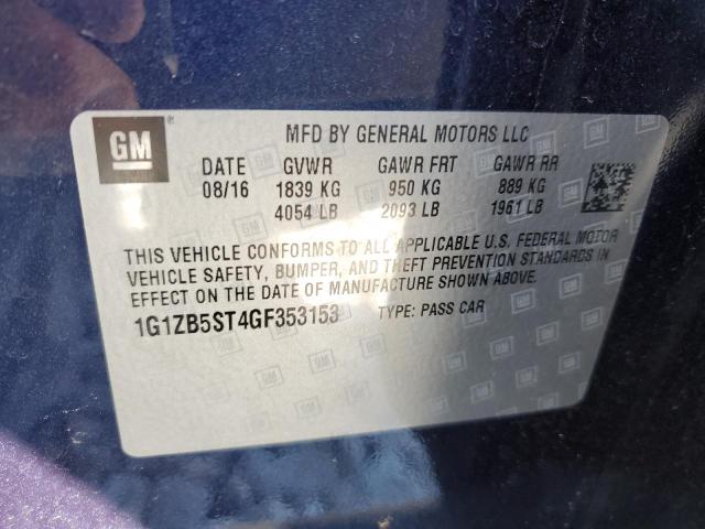 Photo 10 from auction – 2016 CHEVROLET MALIBU LS with VIN 1G1ZB5ST4GF353153