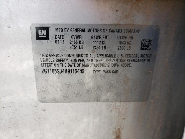 Photo 10 from auction – 2017 CHEVROLET IMPALA LT with VIN 2G1105S34H9115445