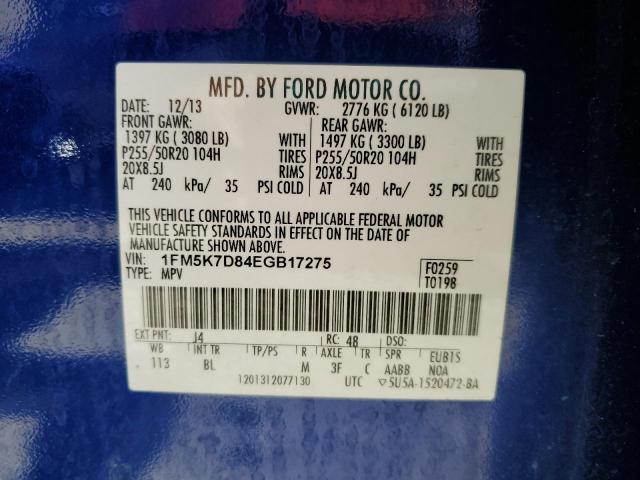 Photo 10 from auction – 2014 FORD EXPLORER X with VIN 1FM5K7D84EGB17275