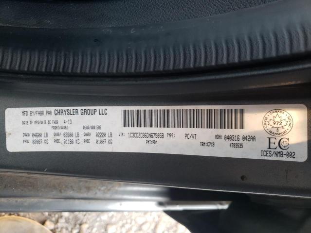 Photo 10 from auction – 2013 DODGE AVENGER SX with VIN 1C3CDZCB6DN675058