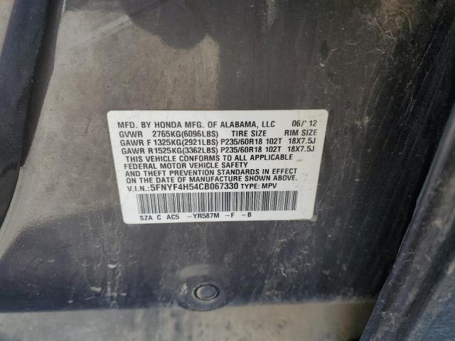 Photo 10 from auction – 2012 HONDA PILOT EXL with VIN 5FNYF4H54CB067330