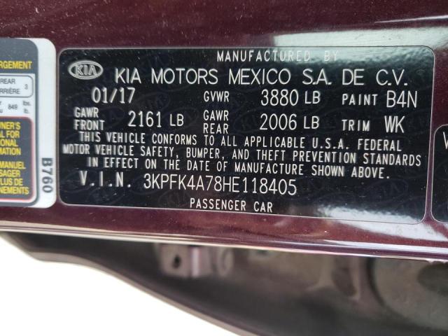 Photo 10 from auction – 2017 KIA FORTE LX with VIN 3KPFK4A78HE118405