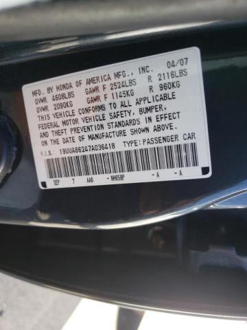 Photo 10 from auction – 2007 ACURA TL with VIN 19UUA66247A036418