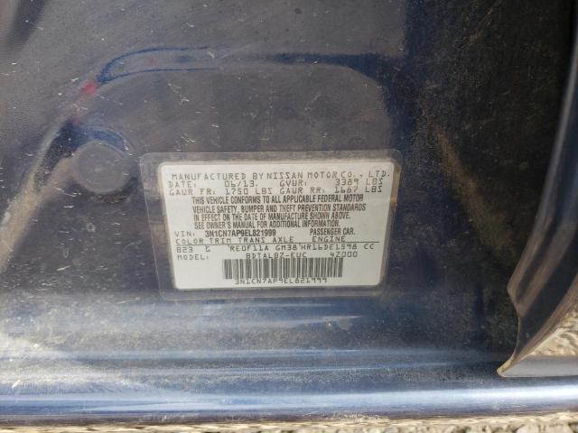 Photo 9 from auction – 2014 NISSAN VERSA S with VIN 3N1CN7AP9EL821999