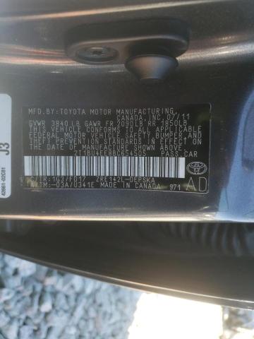 Photo 10 from auction – 2011 TOYOTA COROLLA BA with VIN 2T1BU4EE8BC654505