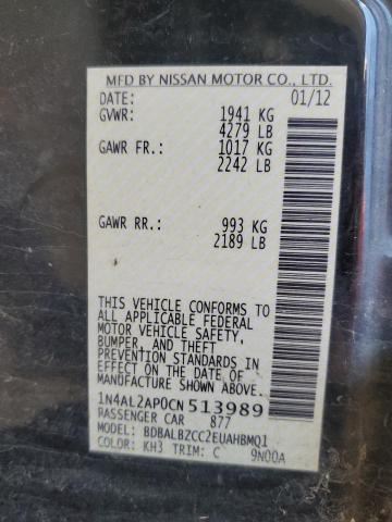 Photo 10 from auction – 2012 NISSAN ALTIMA BAS with VIN 1N4AL2AP0CN513989