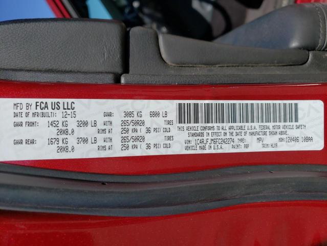 Photo 10 from auction – 2015 JEEP GRAND CHER with VIN 1C4RJFJM6FC242274