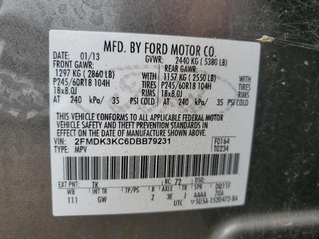 Photo 10 from auction – 2013 FORD EDGE LIMIT with VIN 2FMDK3KC6DBB79231