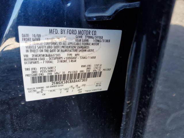 Photo 10 from auction – 2010 FORD FLEX SE with VIN 2FMGK5BC8ABA47303