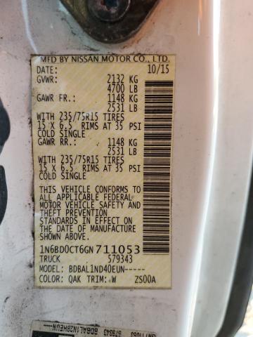 Photo 10 from auction – 2016 NISSAN FRONTIER S with VIN 1N6BD0CT6GN711053