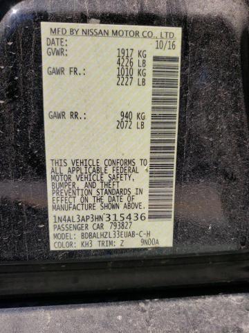 Photo 10 from auction – 2017 NISSAN ALTIMA 2.5 with VIN 1N4AL3AP3HN315436