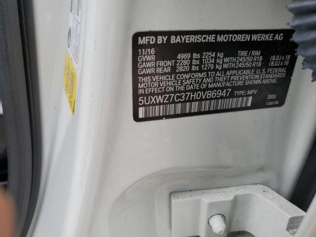 Photo 10 from auction – 2017 BMW X3 SDRIVE2 with VIN 5UXWZ7C37H0V86947