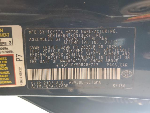 Photo 10 from auction – 2013 TOYOTA CAMRY L with VIN 4T4BF1FK5DR286742