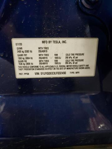 صورة رقم 10 من المزاد - 2020 TESLA MODEL Y مع VIN 5YJYGDEE3LF032490