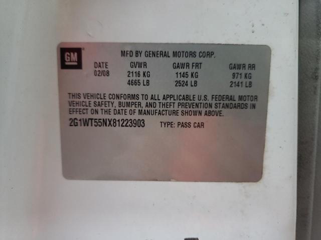Photo 10 from auction – 2008 CHEVROLET IMPALA LT with VIN 2G1WT55NX81223903