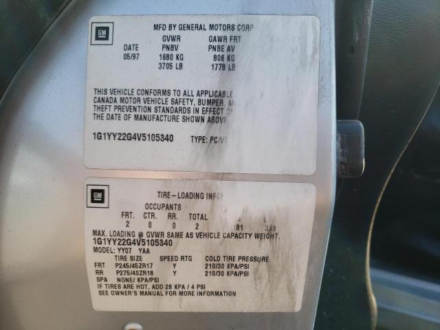 Photo 10 from auction – 1997 CHEVROLET CORVETTE with VIN 1G1YY22G4V5105340