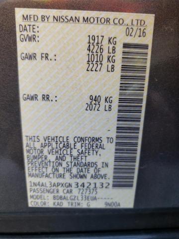 Photo 10 from auction – 2016 NISSAN ALTIMA 2.5 with VIN 1N4AL3APXGN342132