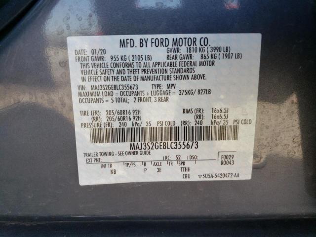 Photo 10 from auction – 2020 FORD ECOSPORT S with VIN MAJ3S2GE8LC355673