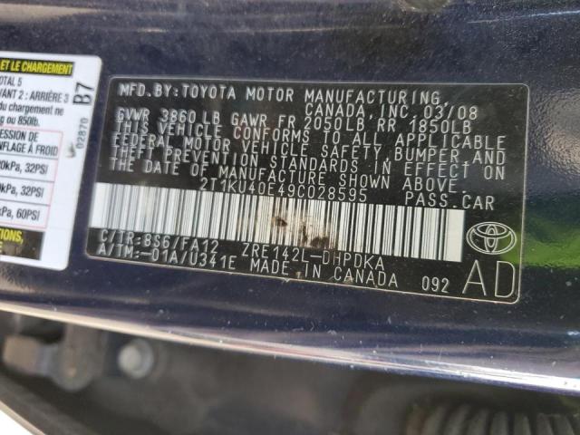 Photo 10 from auction – 2009 TOYOTA COROLLA MA with VIN 2T1KU40E49C028595