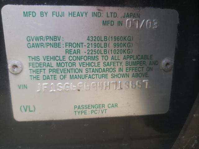 Photo 10 from auction – 2004 SUBARU FORESTER 2 with VIN JF1SG69694H718657
