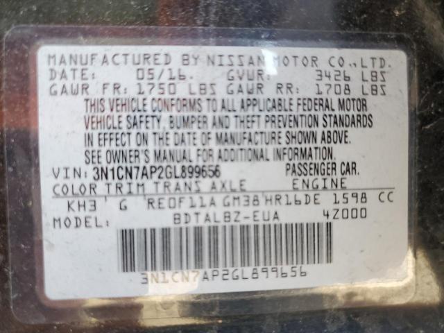 Photo 10 from auction – 2016 NISSAN VERSA S with VIN 3N1CN7AP2GL899656